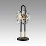 Настольная лампа черного цвета с круглым прозрачным стеклянным плафоном Virelia  варинант исполнения - 3 | Loft Concept в Самаре