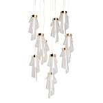 Люстра каскадная с 10-ю прозрачными плафонами Wave Line варинант исполнения - 1 | Loft Concept в Самаре