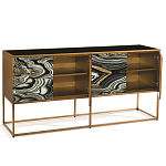 Дизайнерский комод с 4-мя дверцами в черно-золотых тонах Calista варинант исполнения - 2 | Loft Concept в Самаре