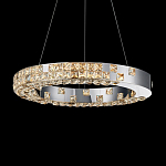 Люстра серебряная в форме кольца с мозаичным хрустальным оформлением Sparks of Crystal варинант исполнения - 2 | Loft Concept в Самаре