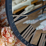 Часы настенные зеркальные с серебряным металлическим циферблатом Mirror Tower Clock варинант исполнения - 2 | Loft Concept в Самаре