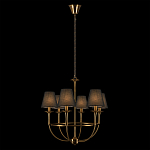 Люстра на металлическом основании бронзового цвета с 6-ю черными конусовидными абажурами Dignity варинант исполнения - 3 | Loft Concept в Самаре