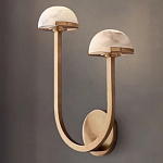 Бра с 2-мя мраморными плафонами на латунном корпусе Light Warm Light варинант исполнения - 4 | Loft Concept в Самаре