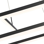 Подвесной светильник светодиодный с 2-мя черными прямоугольными плафонами из алюминия и акрила с пультом для регулировки света Smeragde Light Black варинант исполнения - 2 | Loft Concept в Самаре