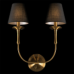 Бра с металлическим основанием бронзового цвета и 2-мя черными конусовидными абажурами Dignity варинант исполнения - 4 | Loft Concept в Самаре