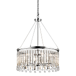 Люстра круглая цвета хром с вертикальными стеклянными трубками и круглыми подвесками Kichler варинант исполнения - 1 | Loft Concept в Самаре