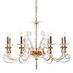 Люстра с 8-ю лампочками и изогнутыми прозрачными элементами из стекла Twisted Glass Candles Chandelier варинант исполнения - 1 | Loft Concept в Самаре