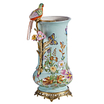 Ваза с птичкой из фарфора с бронзовыми элементами Garden of Eden варинант исполнения - 1 | Loft Concept в Самаре