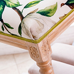 Банкетка из натурального бука золотистая с изображением птиц и цветов Blooming Bird варинант исполнения - 3 | Loft Concept в Самаре