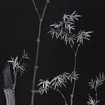 Обои ручная роспись Bamboo Argent on Pitch dyed silk варинант исполнения - 2 | Loft Concept в Самаре