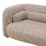 Дизайнерский двухместный диван с мягкими спинкой и подлокотниками светло-коричневый с принтом Madelaine Sofa Cocoa варинант исполнения - 3 | Loft Concept в Самаре