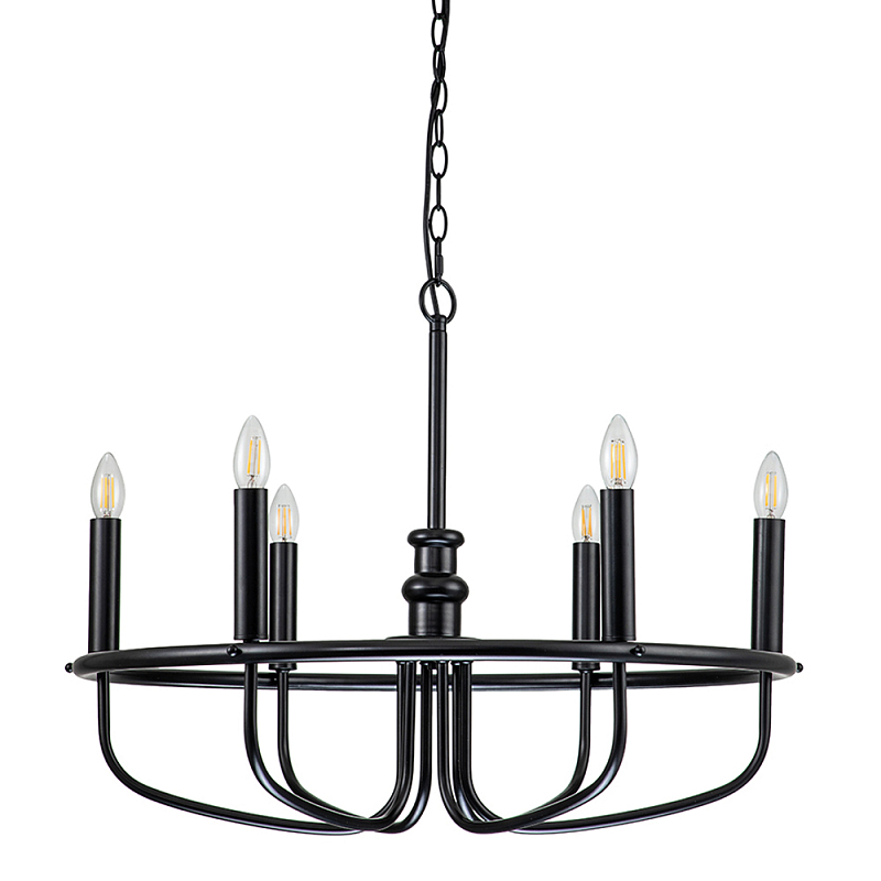 Люстра круглая с 6-ю лампами Kichler Латунь Черный Никель в Самаре | Loft Concept 