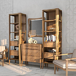 Витрина правая из массива дуба с 5-ю полками и 2-мя ящиками Tasteful Furniture варинант исполнения - 3 | Loft Concept в Самаре