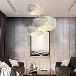 Подвесной светильник с белыми изящными декоративными лепестками Volumetric Petal Lamp варинант исполнения - 7 | Loft Concept в Самаре