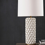 Настольная лампа покрытая лепестками белых цветов Fancy Calla Lily варинант исполнения - 3 | Loft Concept в Самаре