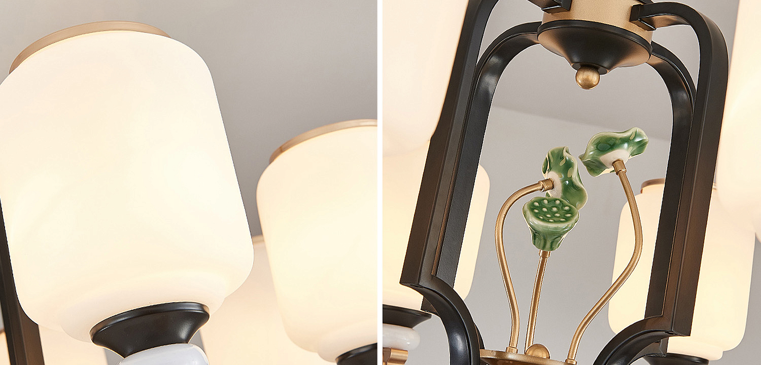 Люстра в китайском стиле Chinese Style Lotus Fruit Chandelier Люстра в китайском стиле Chinese Style Lotus Fruit Chandelier - Loft-Concept в Самаре