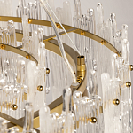 Люстра круглая с прозрачными стержнями разной длины Textured Glass Chandelier варинант исполнения - 10 | Loft Concept в Самаре