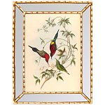 Постер с изображением птиц и цветов в зеркальной раме Blooming Birds Poster варинант исполнения - 2 | Loft Concept в Самаре