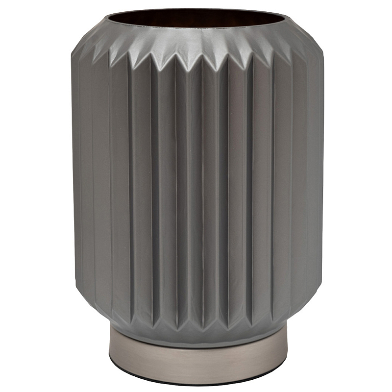 Настольная лампа стеклянная фактурная серого цвета Smoky Corrugated Lamp Серый Настольная лампа стеклянная фактурная серого цвета Smoky Corrugated Lamp Серый в Самаре | Loft Concept