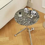 Дизайнерский журнальный стол с круглой столешницей на изогнутых стальных ножках Obafaby варинант исполнения - 2 | Loft Concept в Самаре