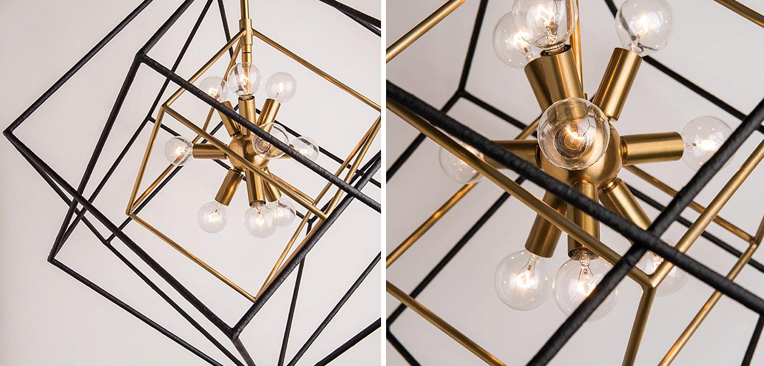 Люстра CUBIST Pendant Black and Gold 9 lamp Люстра CUBIST Pendant Black and Gold 9 lamp - Loft-Concept в Самаре