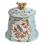 Шкатулка голубого цвета с рисунком и состаренным эффектом Eden Garden варинант исполнения - 2 | Loft Concept в Самаре