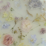 Круглый поднос из эпоксидной смолы с цветами белый Epoxy Resin Flowers Tray White варинант исполнения - 2 | Loft Concept в Самаре