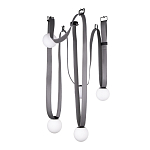 Подвесной светильник с серыми кожаными ремнями и белыми стеклянными плафонами в виде шаров Flos Wireline Lighting варинант исполнения - 5 | Loft Concept в Самаре