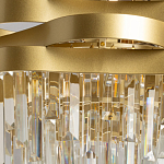 Люстра цвета матового золота с металлическими лентами и длинными прозрачными подвесками Gilded Waves варинант исполнения - 4 | Loft Concept в Самаре