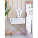 Приставной столик с выдвижным ящиком  White Table Carved Pattern варинант исполнения - 8 | Loft Concept в Самаре