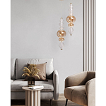 Подвесной светильник с вертикальной композицией из прозрачных и янтарных стеклянных шаров и ромбов Gabriel Scott Luna варинант исполнения - 11 | Loft Concept в Самаре