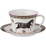 Чайный сервиз из фарфора с изображением лошадей на 6 персон 15 предметов Porcelain Horse Set  варинант исполнения - 1 | Loft Concept в Самаре