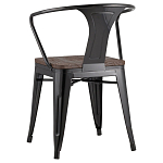 Черный глянцевый стул с сиденьем из натурального дерева TOLIX варинант исполнения - 5 | Loft Concept в Самаре