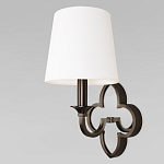 Бра с белым текстильным абажуром и декоративным основанием в виде четырехлистника с зеркальной вставкой Vitorino варинант исполнения - 1 | Loft Concept в Самаре