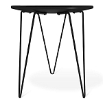 Стол журнальный c круглой столешницей из стекла серого цвета Gray and Gold Marble варинант исполнения - 4 | Loft Concept в Самаре