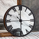 Часы настенные зеркальные с чёрным металлическим циферблатом Mirror Tower Clock варинант исполнения - 5 | Loft Concept в Самаре