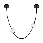 Подвесной светильник в форме дуги с белыми шарообразными плафонами Flos Wireline Lighting варинант исполнения - 2 | Loft Concept в Самаре