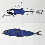 Плитка с узором Рыба пловчиха варинант исполнения - 1 | Loft Concept в Самаре