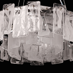 Люстра круглая с подвесными прямоугольными пластинами из стекла Glacier Panels варинант исполнения - 7 | Loft Concept в Самаре