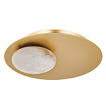 Бра с овальным основанием золотого цвета  и плафоном из алебастра Shaw Lighting варинант исполнения - 1 | Loft Concept в Самаре