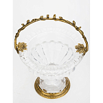 Чаша из прозрачного стекла на ножке с бронзовой ручкой в виде ветки Eden Garden варинант исполнения - 3 | Loft Concept в Самаре