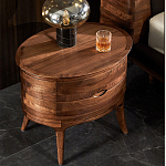 Прикроватный столик из дерева с 2-мя ящиками Moon Walnut Furniture варинант исполнения - 3 | Loft Concept в Самаре