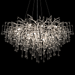 Люстра подвесная с прозрачными стеклянными подвесками в форме капель Диаметр 100 см Droplet Chandelier варинант исполнения - 19 | Loft Concept в Самаре