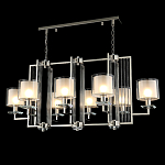 Люстра прямоугольной формы с 8-ю цилиндрическими плафонами из стекла Laurent варинант исполнения - 3 | Loft Concept в Самаре