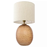 Настольная лампа с тканевым бежевым абажуром на овальном основании Beige Lampshade on Oval Base варинант исполнения - 2 | Loft Concept в Самаре