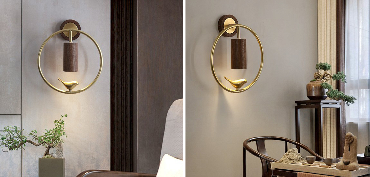 Бра деревянное с птичкой Manu Wall Lamp Бра деревянное с птичкой Manu Wall Lamp - Loft-Concept в Самаре