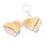 Зеркало брелок складное двухстороннее в форме сердца из натурального камня Оникс Stone Mirrors варинант исполнения - 2 | Loft Concept в Самаре