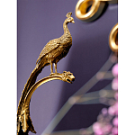 Чаша из прозрачного стекла на бронзовой подставке в виде павлина с рельефным хвостом Eden Garden варинант исполнения - 4 | Loft Concept в Самаре