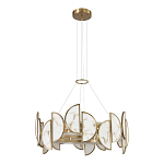 Люстра круглая с полукруглыми плафонами из искусственного алебастра в бронзовой оправе Marbella варинант исполнения - 5 | Loft Concept в Самаре