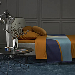 Плед из хлопка синего цвета с абстрактным принтом Elysian Flow Ocean варинант исполнения - 6 | Loft Concept в Самаре